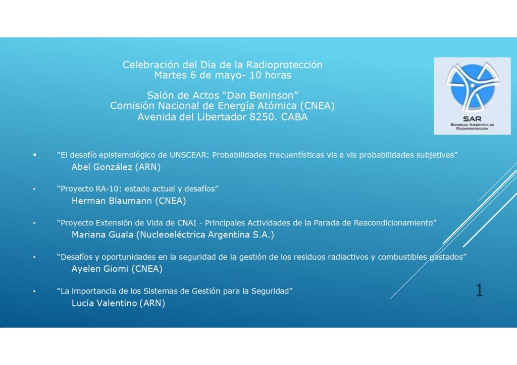 La SAR celebró el Día de la Protección Radiológica