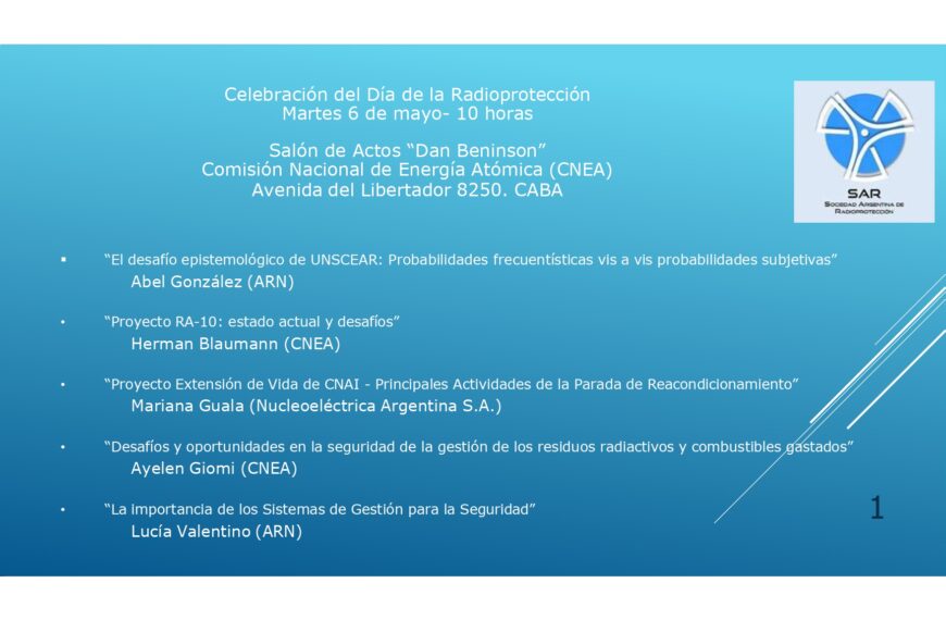 La SAR celebró el Día de la Protección Radiológica