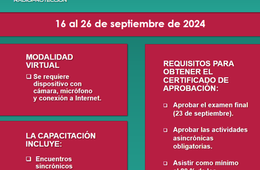 Curso de Actualización de Seguridad Radiológica para Operadores de Equipos de Medición Industrial