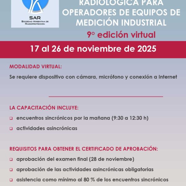 Curso de Actualización de Seguridad Radiológica para Operadores de Equipos de Medición Industrial