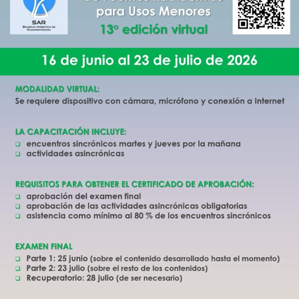 CURSO DE FORMACIÓN BÁSICA DE SEGURIDAD RADIOLÓGICA DE FUENTES RADIACTIVAS PARA USOS MENORES