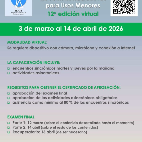 CURSO DE FORMACIÓN BÁSICA DE SEGURIDAD RADIOLÓGICA DE FUENTES RADIACTIVAS PARA USOS MENORES