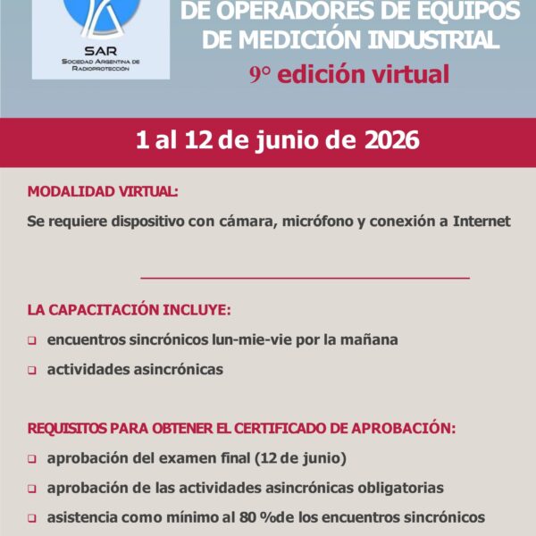 CURSO ESPECÍFICO DE SEGURIDAD RADIOLÓGICA PARA OPERADORES DE EQUIPOS DE MEDICIÓN INDUSTRIAL